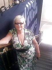 Non-nude busty Russian granny