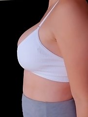 My spouse is athletic and attractive in a white sports top