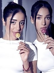 Lucky stepfathers encounter with high-end beauties Kama Oxi and Ara Mix